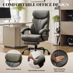 500lbs Big and Tall Office Chair with Footrest Wide Ergonomic Computer Chair