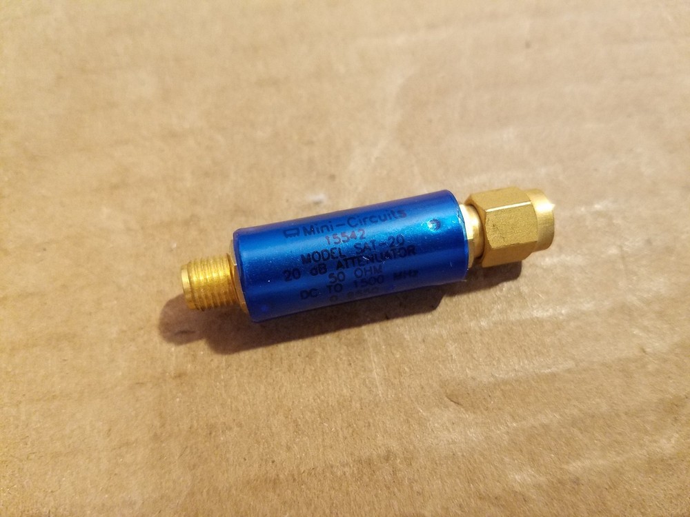 Mini-Circuits SAT-20 20dB Attenuator 50Ohm DC-1.5GHz SMA(m-f) RF Microwave NEW