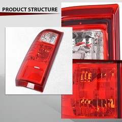 Left Tail Light Assembly Red Lens w/o Bulbs Ford F250/350/450/550 SD 08-16