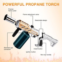 Powerful Flame Thrower Torch Burner for Cooking, Welding and Charcoal Lighting