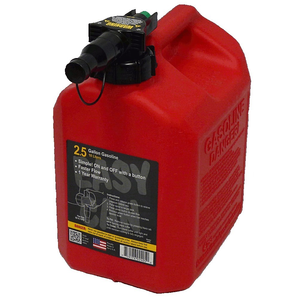 2.5 Gallon No-Spill Gas Can Gasoline Container with Safety Yellow Design