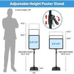 6Pack Sign Stand for Display 8.5×11 Adjustable Poster Stand for Table Top &Floor