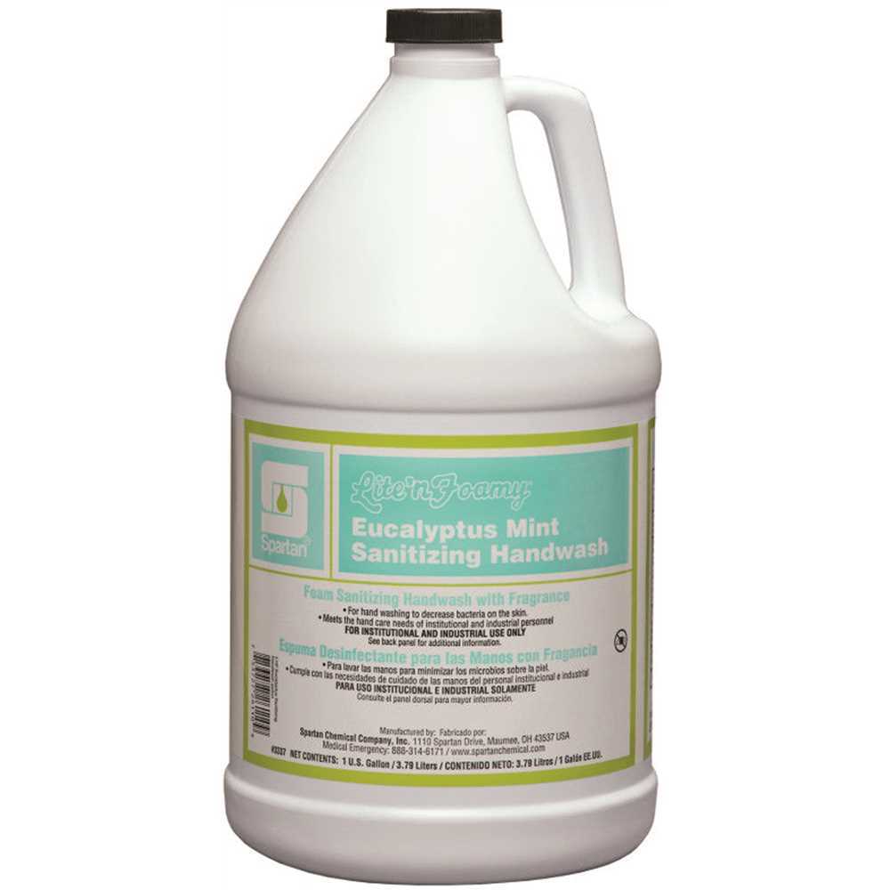 Lite’n Foamy Eucalyptus Mint 1 Gal. Sanitizing Hand Wash Clear – pack of 4