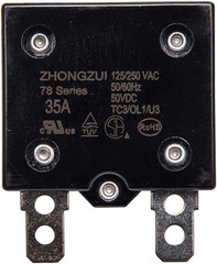 35A 125/250VAC 50/60Hz 50VDC Automatic Reset Relay Fuse, Therma Switch Circuit B