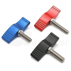 M6 Adjustable Clamping Thumb Screw Wing Knob Hand Lever Grip Bolt Al + Stainless