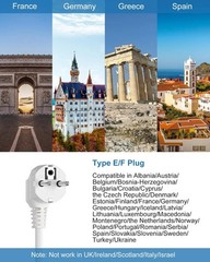 Type E F Plug Adapter, Germany France Travel Plug Adapter with 3 Outlets 3 US