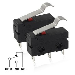 Litoexpe 12pcs Mini Micro Limit Switch, 5A 125 250V Handle length:17mm, Black