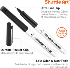 Permanent Marker, 30 Pack Ultra Fine Point Black Permanent Marker