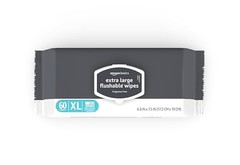 Extra Large Flushable Wipes, 60 Count, Pack of 3 – Biodegradable & Gentle Clean
