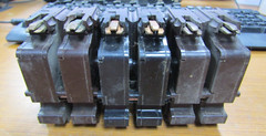 💥3) FEDERAL PACIFIC 40 AMP STAB-LOK CIRCUIT BREAKER 2 POLE NA240 LOT OF 3