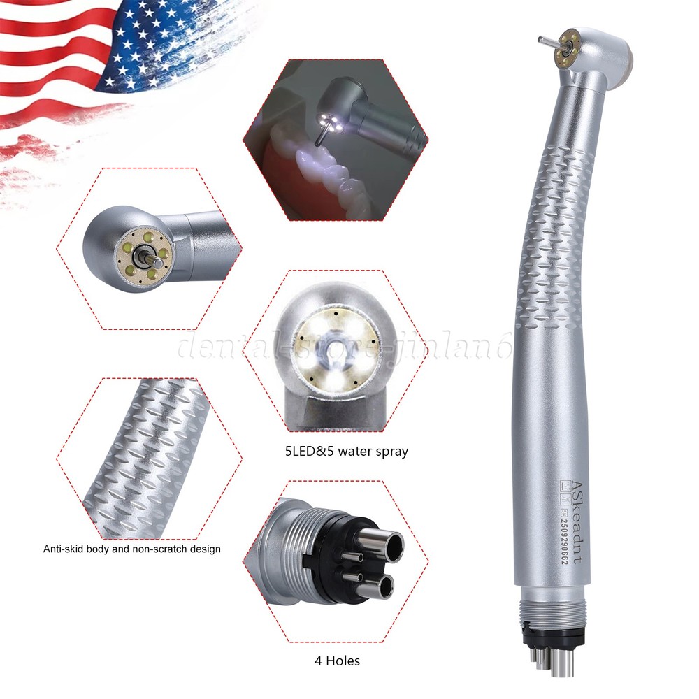 Dental OLED+ 5 Light LED E-Generator 5-Spray Fiber Optic Handpiece 2/4Hole