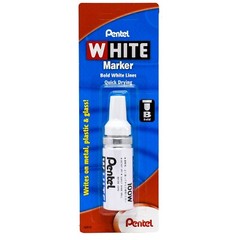 Pentel White 100W Marker, Bold Point, Permanent Ink