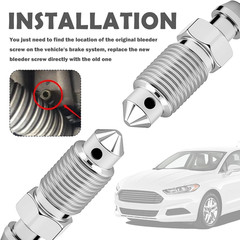 4PCS M10X1.0-32.1Mm Car Brake Bleeder Screw with 4PCS Grease Fitting Caps,Sturdy