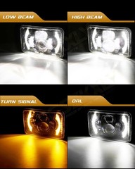 H6054 5×7 LED Headlights Mazda B2200 B2600 RX-7 Sealed Beam DRL Turn Signal DOT