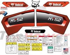 Fits Bobcat MT52 Decal Kit Skid Steer / safety decals 3M VINYL / FREE SHIPPING
