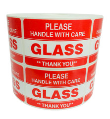 2×3 Please Glass Thank You Labels Fragile Shipping Stickers 500/RL, 1-40 Rolls