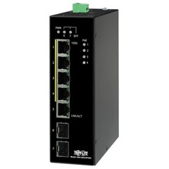 Tripp Lite Industrial 5 Port PoE+ Ethernet Network Switch 5-Port, Black