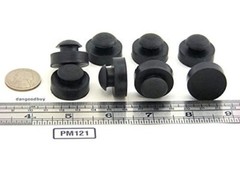 Large Rubber Push-in Ridged Stem Bumpers 1″ Diam – Feet – Fits 1/2″ Hole