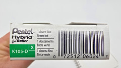 Vintage Pentel 12-PACK Hybrid Gel Roller Ball Pen Green Waterproof Ink Fine .3mm