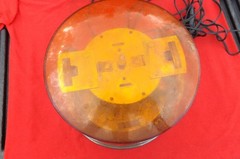 GROTE 8″ Amber Beacon Twin Light Rotating Lamp #7622 Tested Working CAR PLUG IN