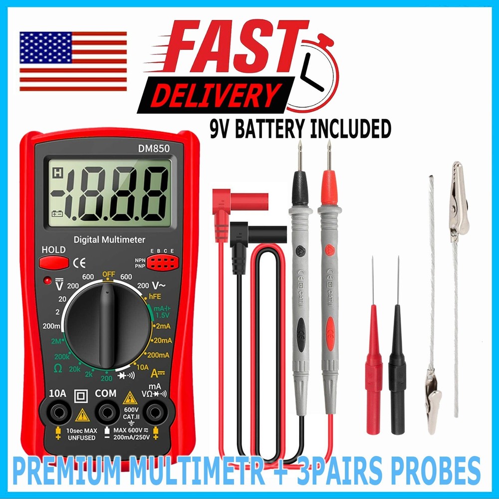 Digital Multimeter Voltmeter DM850 AC DC Ammeter Ohmmeter Volt Meter Tester Ohms