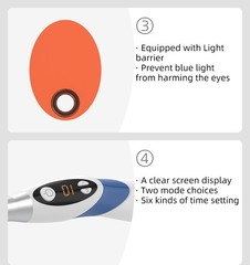 1 S Dental Photopolymerizer Resin Cure Dental Wireless Cordless LED Curing Light