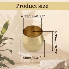 50 Pcs Brass Compression Fitting Ferrule Sleeve 1/4″ Tube OD Brass Compressio…