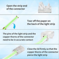 HOMELYLIFE 2Pin COB LED Strip Connectors 8mm Soldless 10 Pack with 8mm, Red