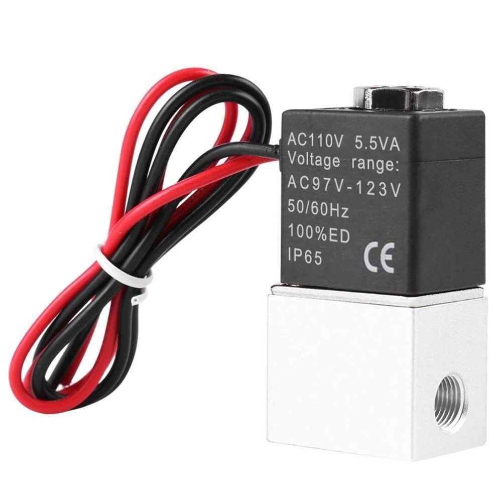 2 Way Normally Closed AC 110V Electric Solenoid Air Valve 1/4″ NPT