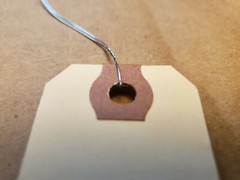 Size 1 Manila Inventory Shipping Hang Tags with Wire 2 3/4″ x 1 3/8″ Wired Tags