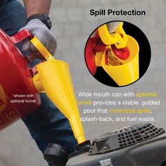 2.5 Gallon Red Safety Gas Can for Gasoline | Flame Arrester, Self-Closing Lid, F