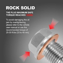 M14x1.5 Magnetic Stainless Steel Oil Drain Plug with Copper Washers, Compatible