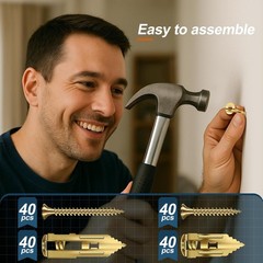 160 Pcs Self Drilling Drywall Anchors with Screws, 2Sizes 80 Sheetrock Anchors &