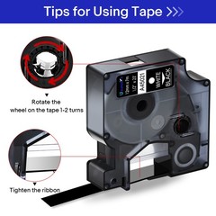 6P Replace for Dymo D1 Label Tape 1/2″ dymo Label Maker Refill 45021 White/Black