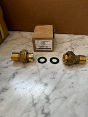 Pair 3/4″ Water Meter Coupling, LEAD-FREE brass, 3/4″ Femswiv nutx3/4″ male NPT