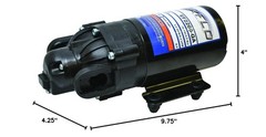 Everflo EF2200-QA-BOX 2.2GPM 12V Diaphragm Pump-Quick Attach Port, Black