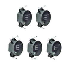 5-Pack- 4 inch Round Ceiling Box w/Grounding 20 Cu In ETL Certified Gray Plastic