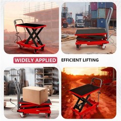 330/500/1100LBS Hydraulic Lift Table Cart 28.5″/32″Lifting Height Single Scissor