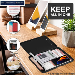Sooez Clipboard with Storage, Clip Board 8.5 10″W x 1-1/4″D x 14-1/2″H, Black