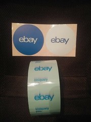 1 Rolls eBay Blue Logo Branded Shipping Tape 75 Yds x 2″ and 16 eBay Stickers