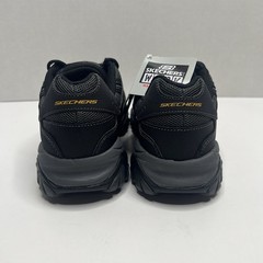 Skechers Work Cankton Men’s 8 Steel Toe Memory Foam Black Charcoal New