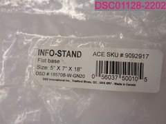 QTY=2; Info-Stand Sign Holder, Table Model 5″x7″x18″ Flat Base, Green #18570B-W-