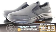 Skechers Men’s Work Shoes Memory Foam size 10 M & 10.5 M Slip-on Black NEW