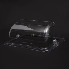 6 PCS 1/2 Half Size Roll Top Chafing Dish Clear Plastic Pan Display Cover Chafer