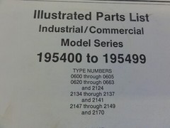 Briggs & Stratton 195400 to 195499 Engine Illustrated Parts List Manual