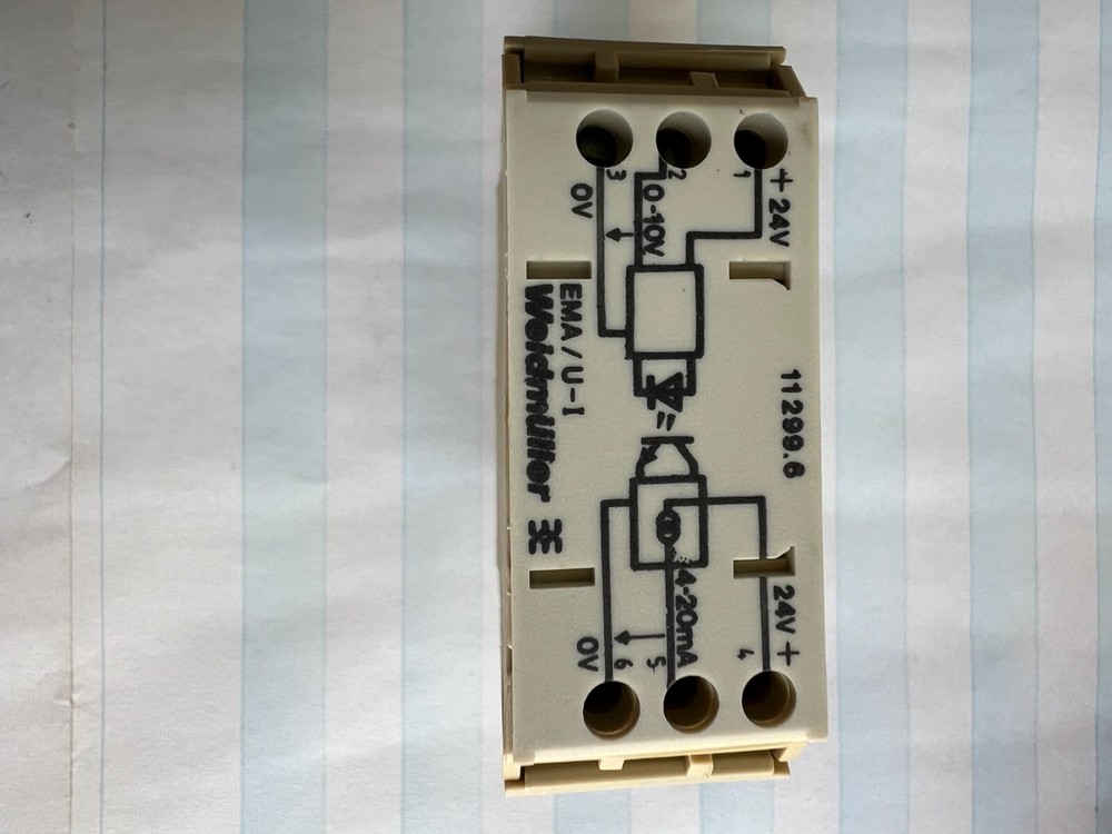 7X WEIDMULLER 112996 / EMA EG3 U-I, 0-10V to 4-20MA SIGNAL CONVERTER