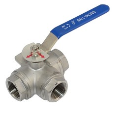 3/4″ 3/4 in NPT 3-way threaded Ball Valve Female Port L Type WOG1000 SS304 oil