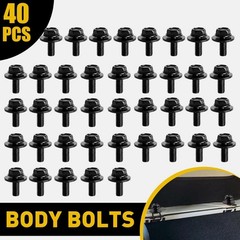 40PCS Body Bolts Screw Fastener Fender M6-1.0x 16mm Long- 10mm Hex- 17mm Washer