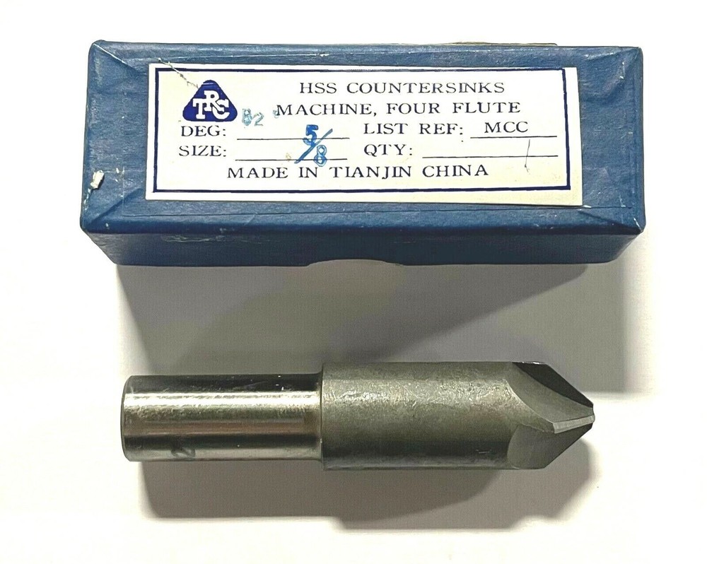 5/8″ Machine Countersink 4 Flute 82° High Speed Steel 1/2″ Shank