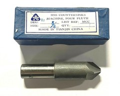 5/8″ Machine Countersink 4 Flute 82° High Speed Steel 1/2″ Shank